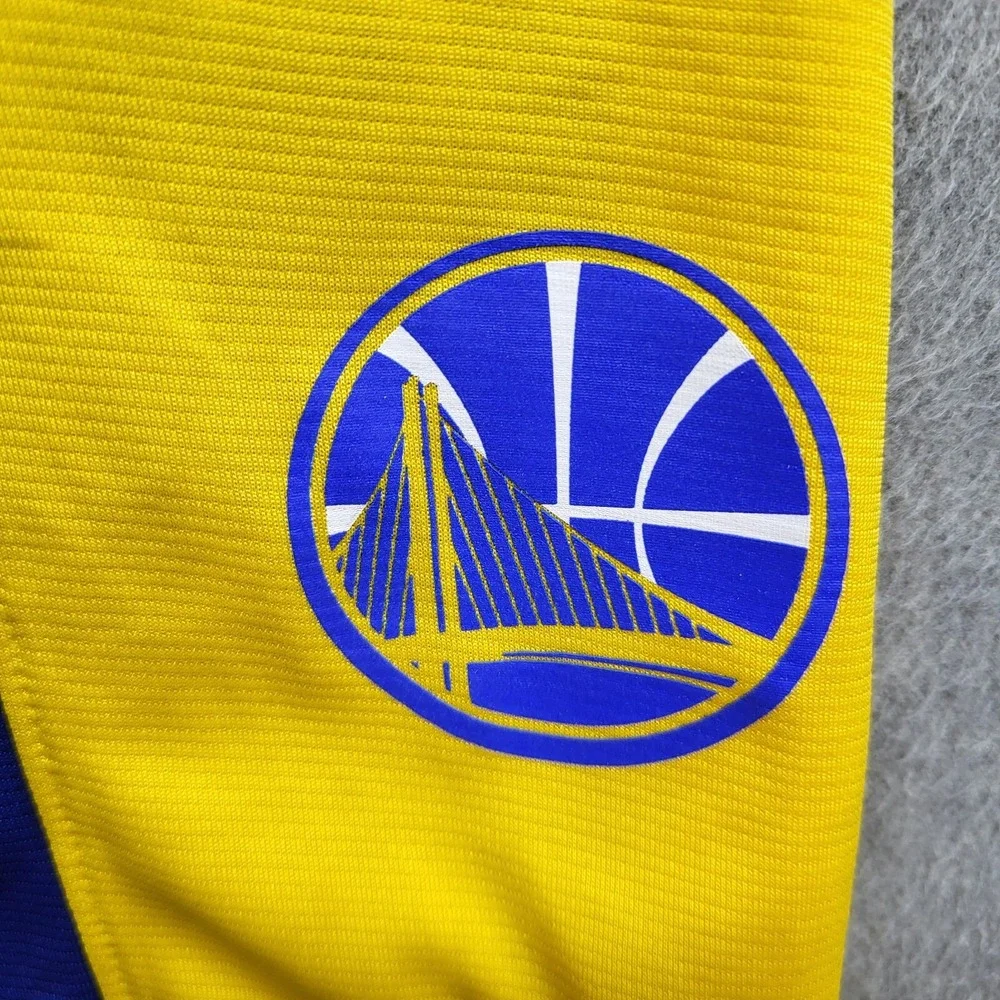 Golden State Warriors Men Shorts L Blue Colorblock Logo Basketball Polyester 11